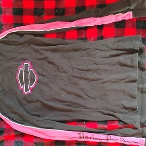 Harley-Davidson Black and Pink Long Sleeve Tee